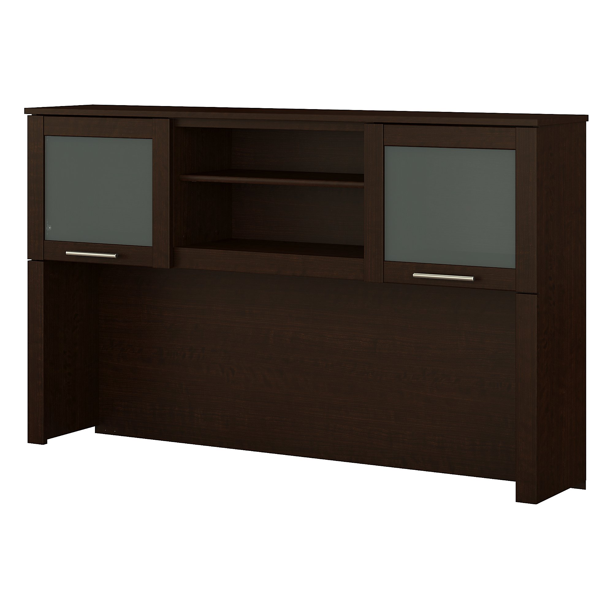 Bush Furniture Somerset 60 in 2-Door Hutch with Open Storage in Mocha Cherry - fits on Somerset 60 in L Desk (Sold Separately) - image 1 of 4