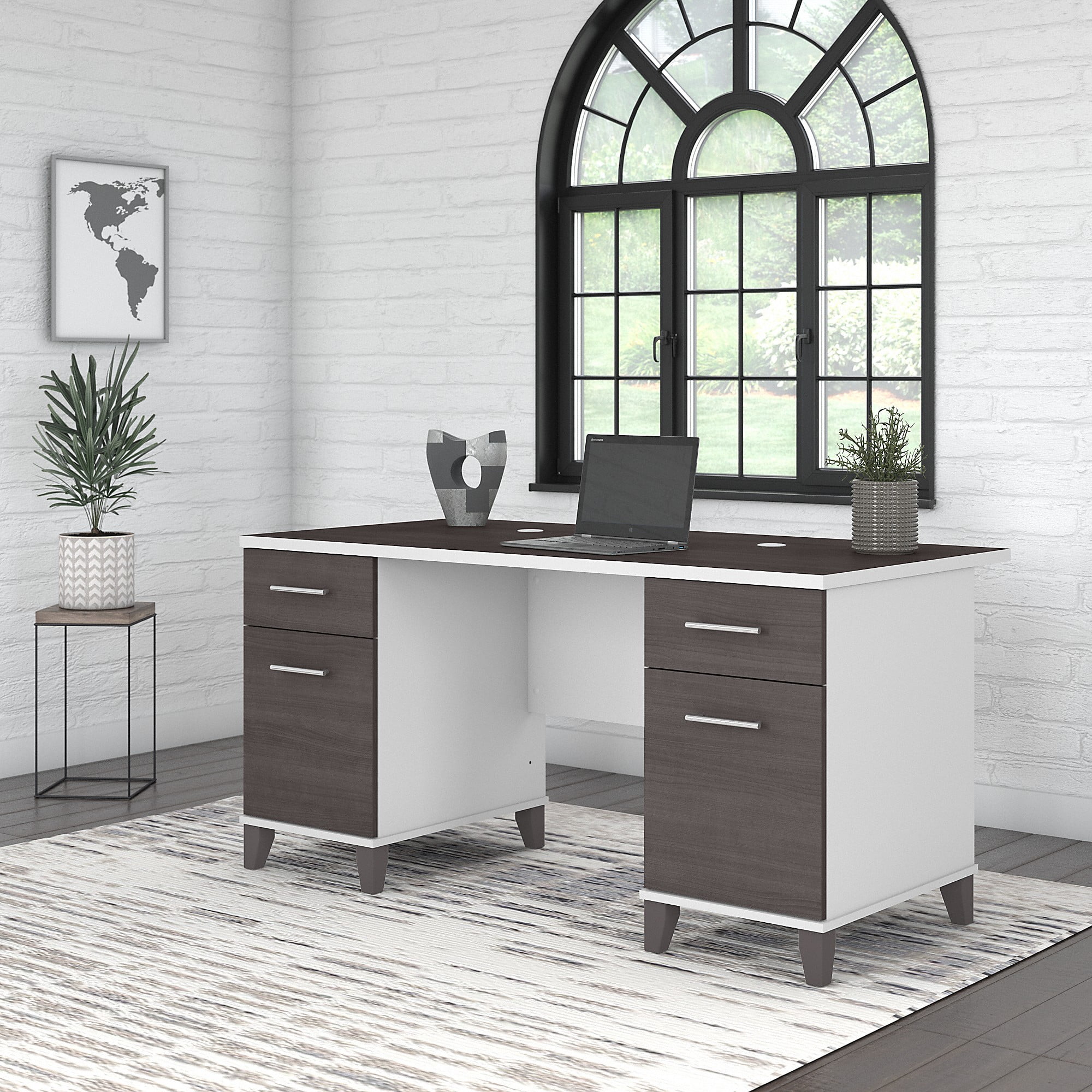 Desk with two file drawers deals