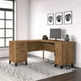 thumbnail image 1 of Bush Furniture Somerset 60 in L Desk with Keyboard Tray, File Drawer, Box Drawer and Storage Cabinet in Fresh Walnut (Ships in 2 Boxes), 1 of 7