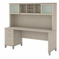 thumbnail image 1 of Bush Furniture Somerset 72" Desk and Hutch with Storage, Sand Oak, 1 of 7
