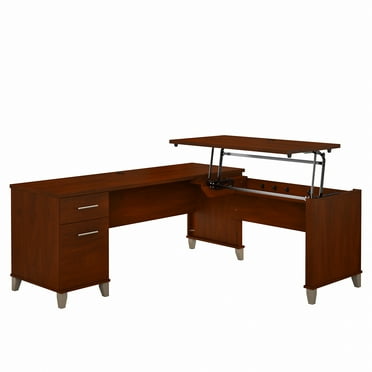Bush Furniture Somerset 72" Sit to Stand L Desk, Hansen Cherry
