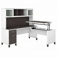 thumbnail image 1 of Bush Furniture Somerset 72" Sit to Stand L Desk & Hutch, Storm Gray & White, 1 of 10