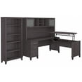 thumbnail image 1 of Bush Home Somerset 72W 3 Position Sit to Stand L Shaped Desk with Hutch and Bookcase, 1 of 10