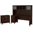 thumbnail image 1 of Bush Furniture Somerset 72W Office Desk with Hutch and Lateral File Cabinet, Mocha Cherry, 1 of 8
