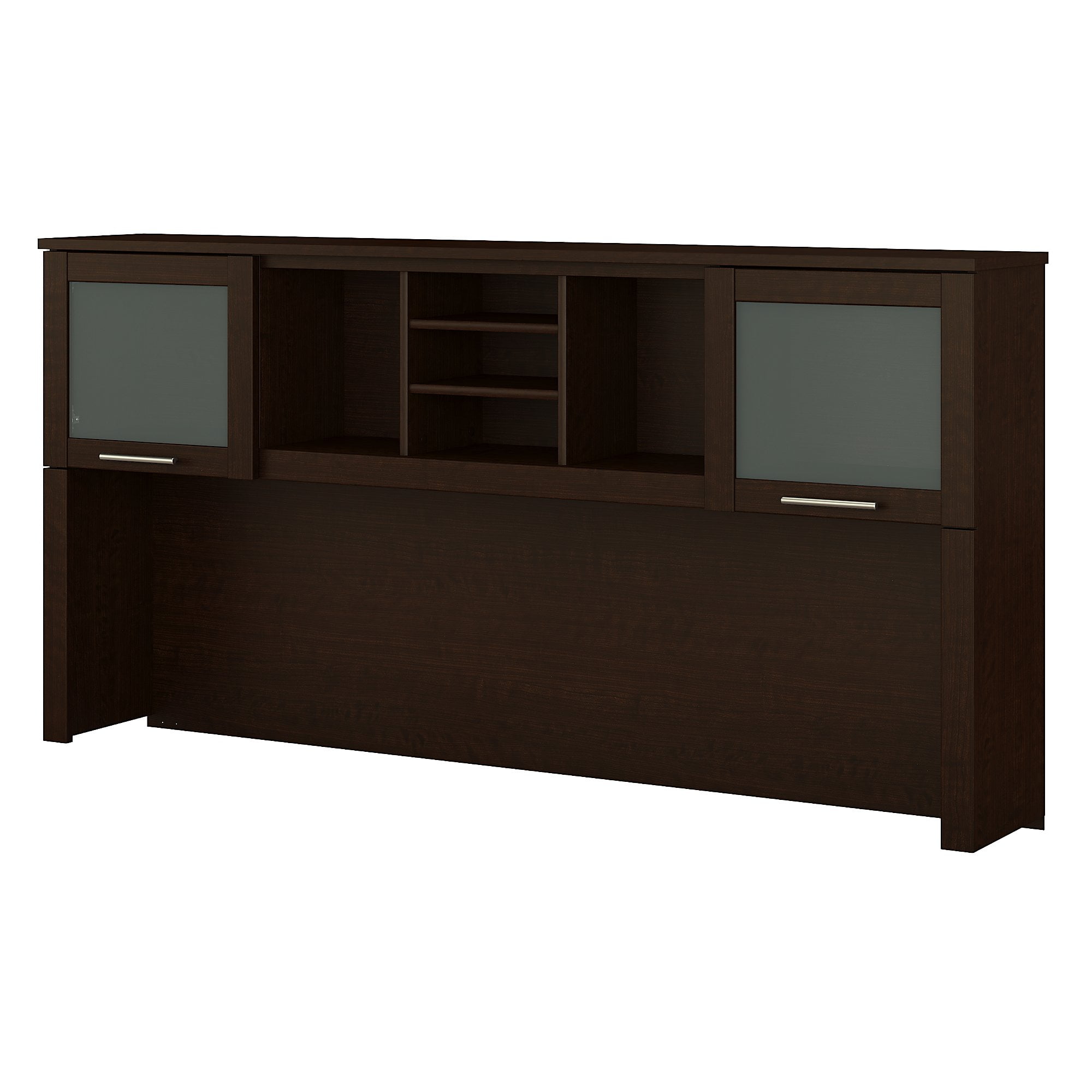 Bush Furniture Somerset 72in 2Door Hutch with Cubbies in Mocha Cherry