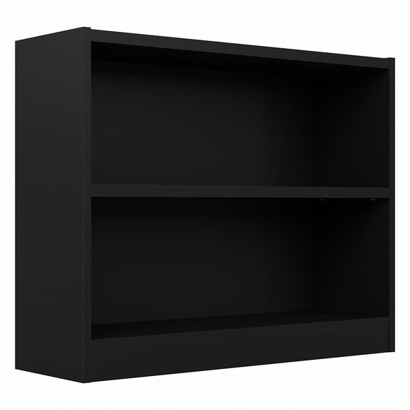 Bush Furniture Universal 2 Shelf Wood Bookcase in Classic Black