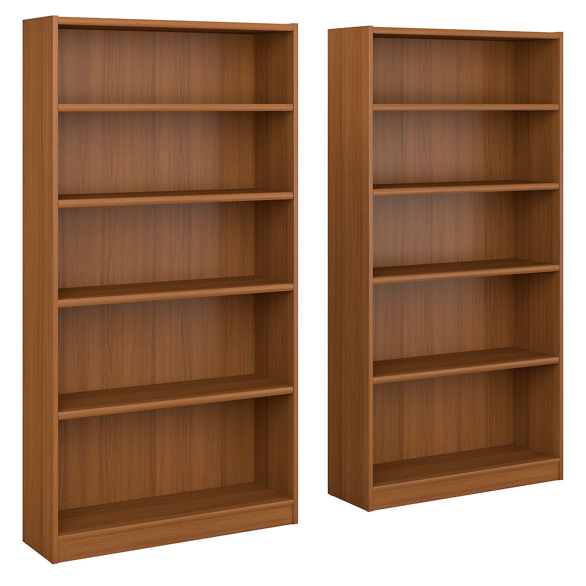 Bush Furniture Universal 5 Shelf Bookcase Set of 2