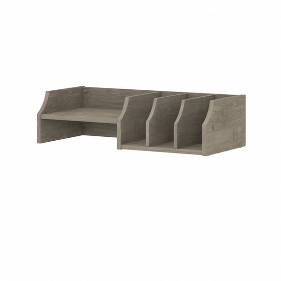 Bush Furniture Universal Desktop Organizer with Shelves in Shiplap Gray