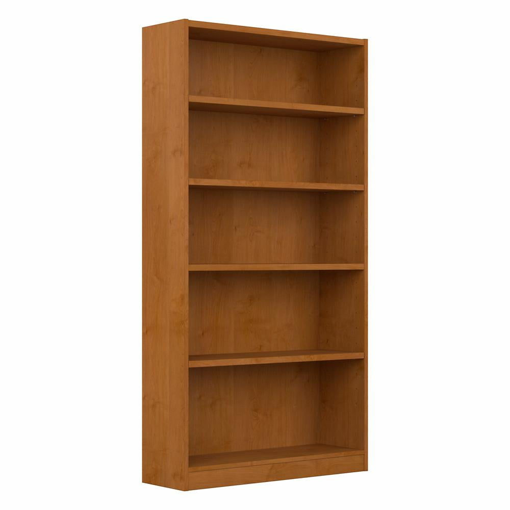 Natural Cherry Adjustable 5-Shelf Tall Bookcase