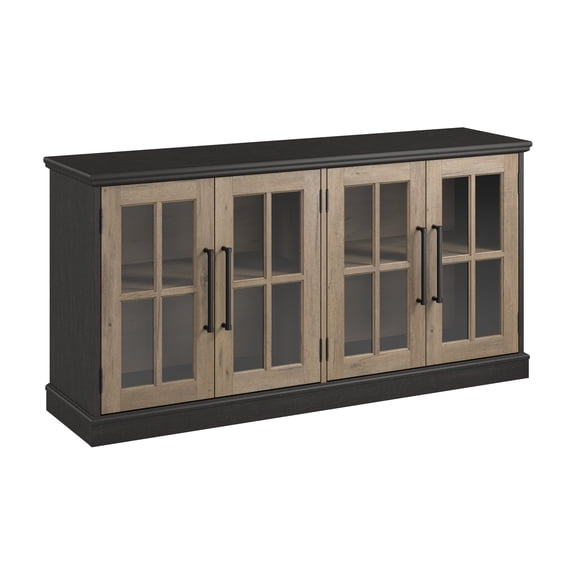 Bush Furniture Westbrook 60W TV Stand for 75 Inch TV in Vintage Black/Tan Hickory