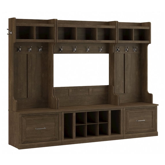 Woodland Full Entryway Storage Set with Drawers in Ash Brown - Engineered Wood