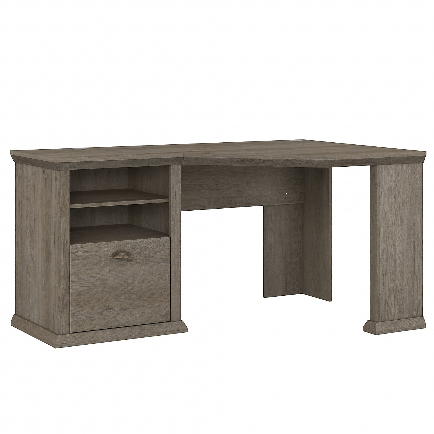 Bush Furniture Yorktown 60W Corner Desk with Storage, Gray