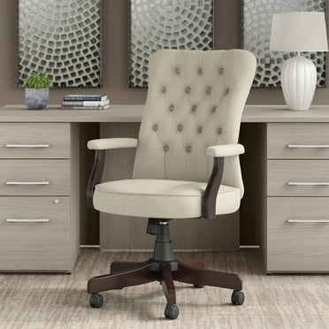 Bush Key West High Back Fabric Office Chair with Arms in Cream