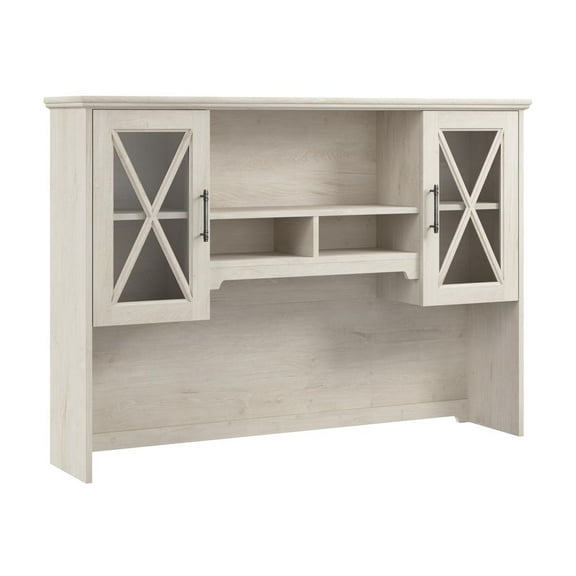 Bush Lennox Engineered Wood Hutch for Buffet Cabinet in Linen White Oak