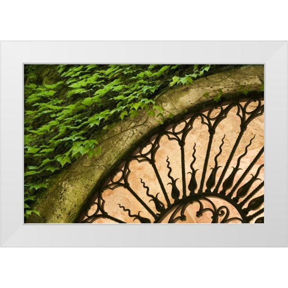 Bush, Marie 14x11 White Modern Wood Framed Museum Art Print Titled - Italy, Tuscany Celsa Castle window detail