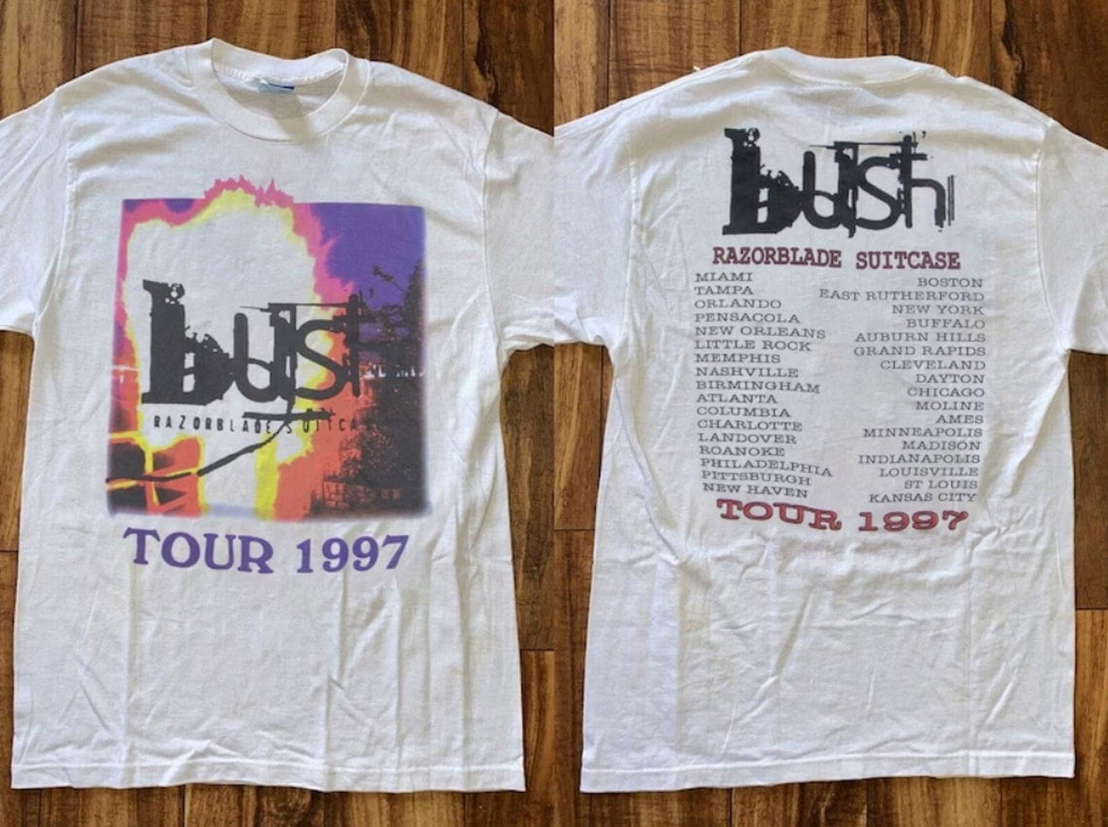 Bush Razorblade Suitcase Tour 1997 T-Shirt, 90s Bush Shirt Bush Razorblade Suitcase Tour 1997 T-Shirt, 90s Bush Shirt