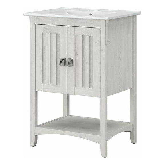 Bush Salinas 24"W Engineered Wood Bathroom Vanity Cabinet in Linen White Oak