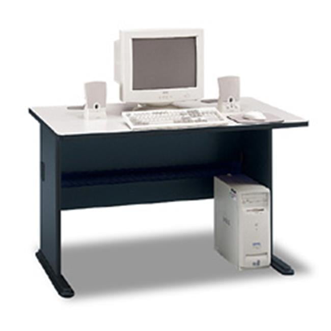 Slate Executive Office Desk with Drawer and Filing Cabinet, 48"W