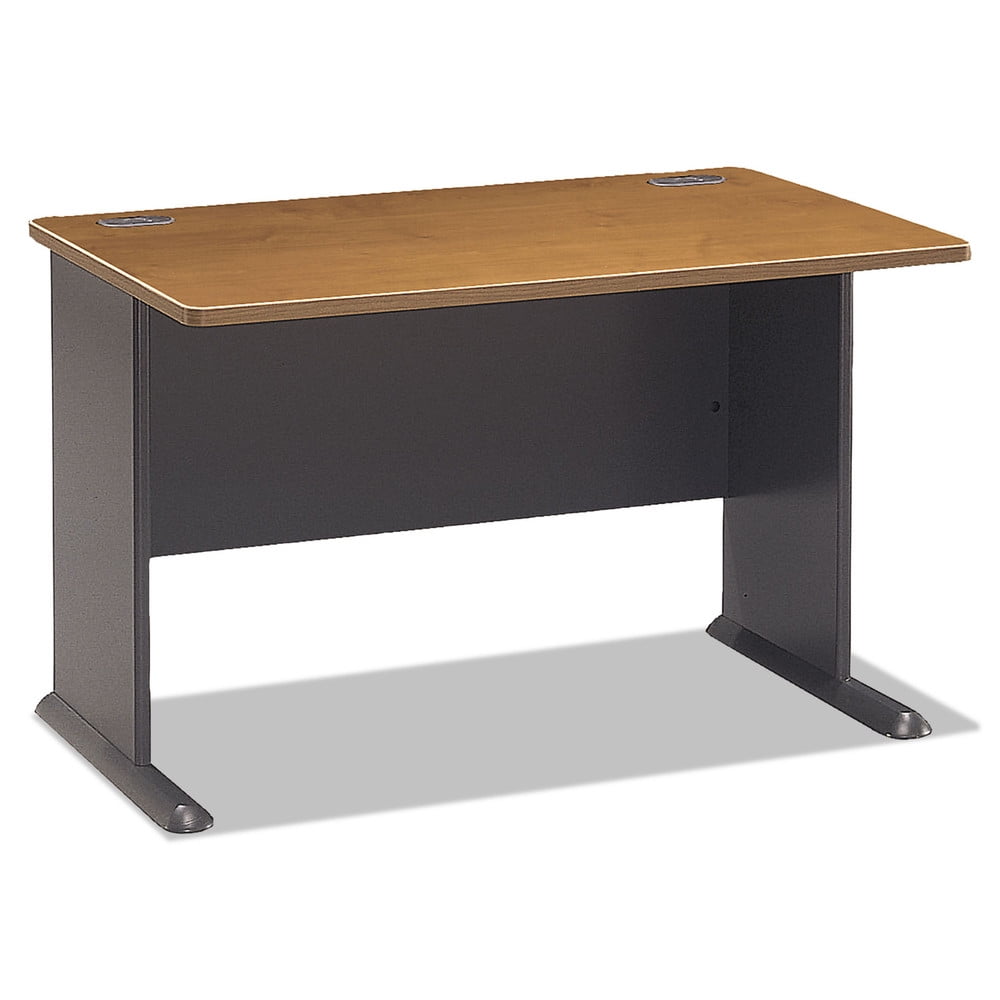 Slate Executive 48" Desk with Filing Cabinet and Keyboard Tray