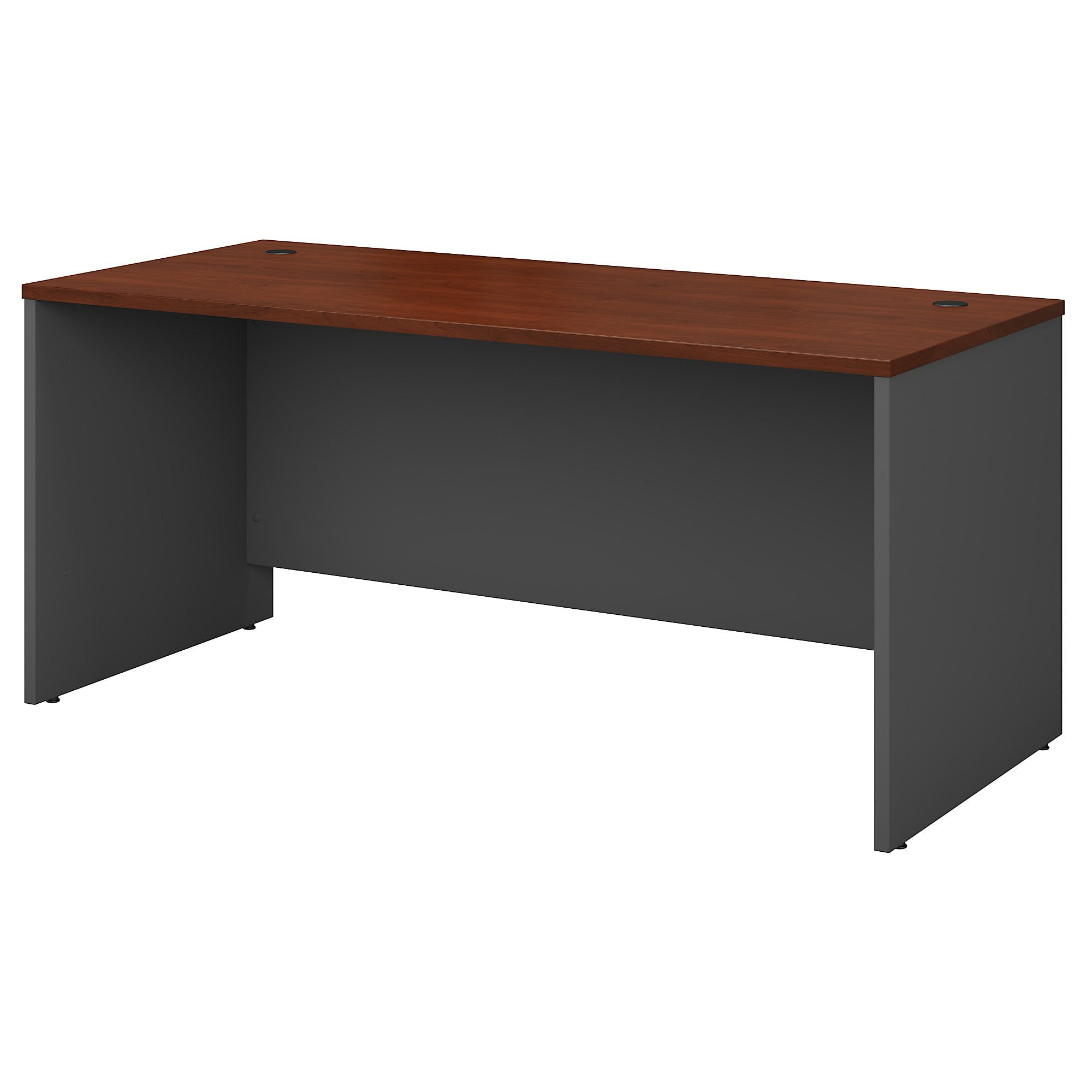 Hansen Cherry Graphite Gray Executive Office Desk with Drawer
