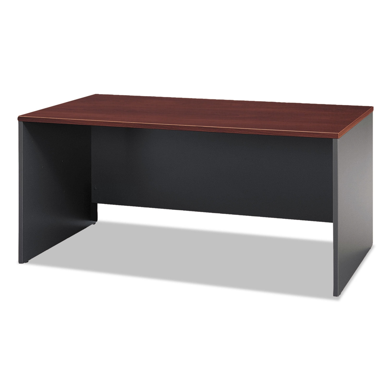 Hansen Cherry Graphite Gray Executive Office Desk with Drawer