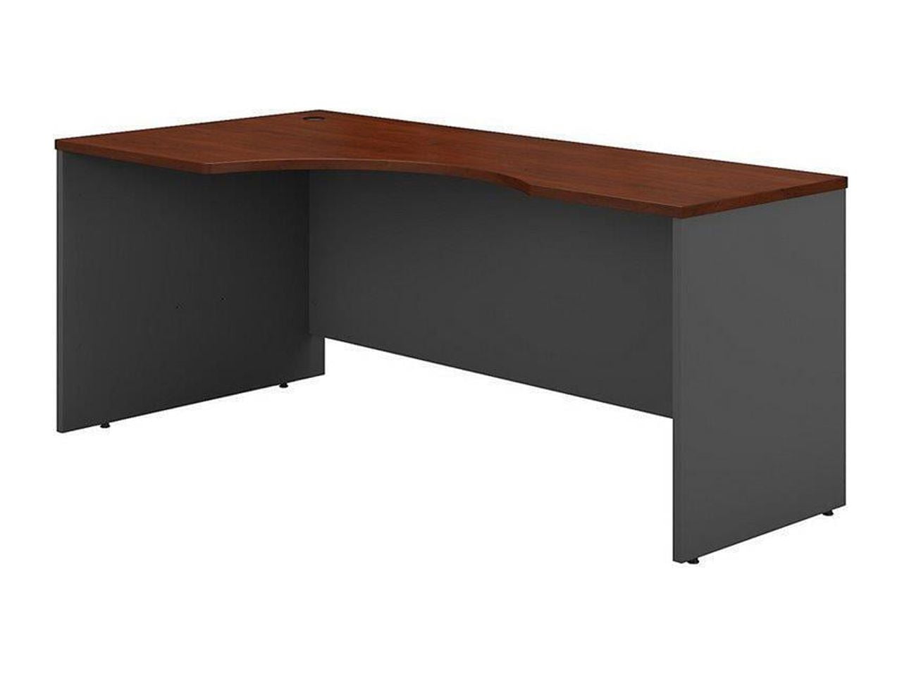 Hansen Cherry and Graphite Gray Corner Desk with Drawer