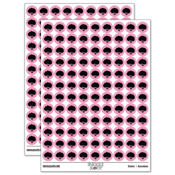 Bush Shrub Garden Forest Plant 200+ Round Stickers - Light Pink - Matte Finish - 0.50" Size