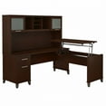 thumbnail image 1 of Bush Somerset 72W Sit Stand L Desk with Hutch in Mocha Cherry - Engineered Wood, 1 of 9