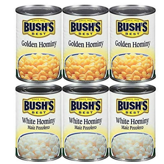 Bush's Best Baked Beans Variety Pack, 3 Golden Hominy Beans, 3 White Hominy Beans, 1 CT