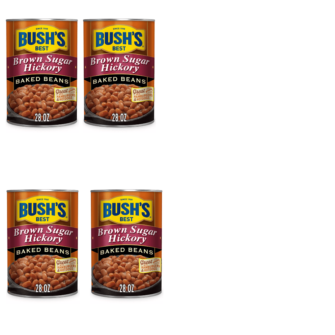 Bush's Best Brown Sugar Hickory Baked Beans 28 oz Pack of 4 - Brown Sugar Hickory Baked Beans,Multi-Pack, Baked Beans, Brown Sugar, Hickory
