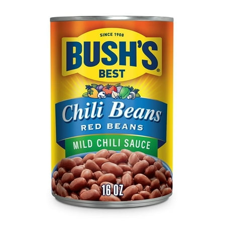 Bush's Best Chili Beans, Canned Red Beans with Mild Chili Sauce, 16 OZ Can, Pack of 2
