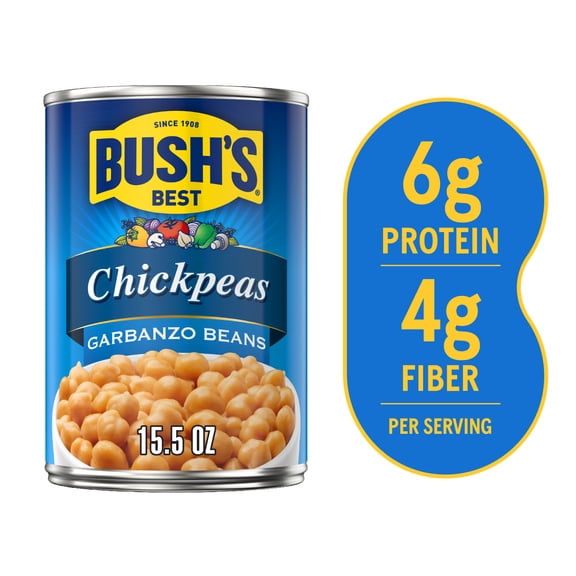 Bush's Chickpeas Canned Garbanzo Beans with Pop-Top Lid, 15.5 oz Can