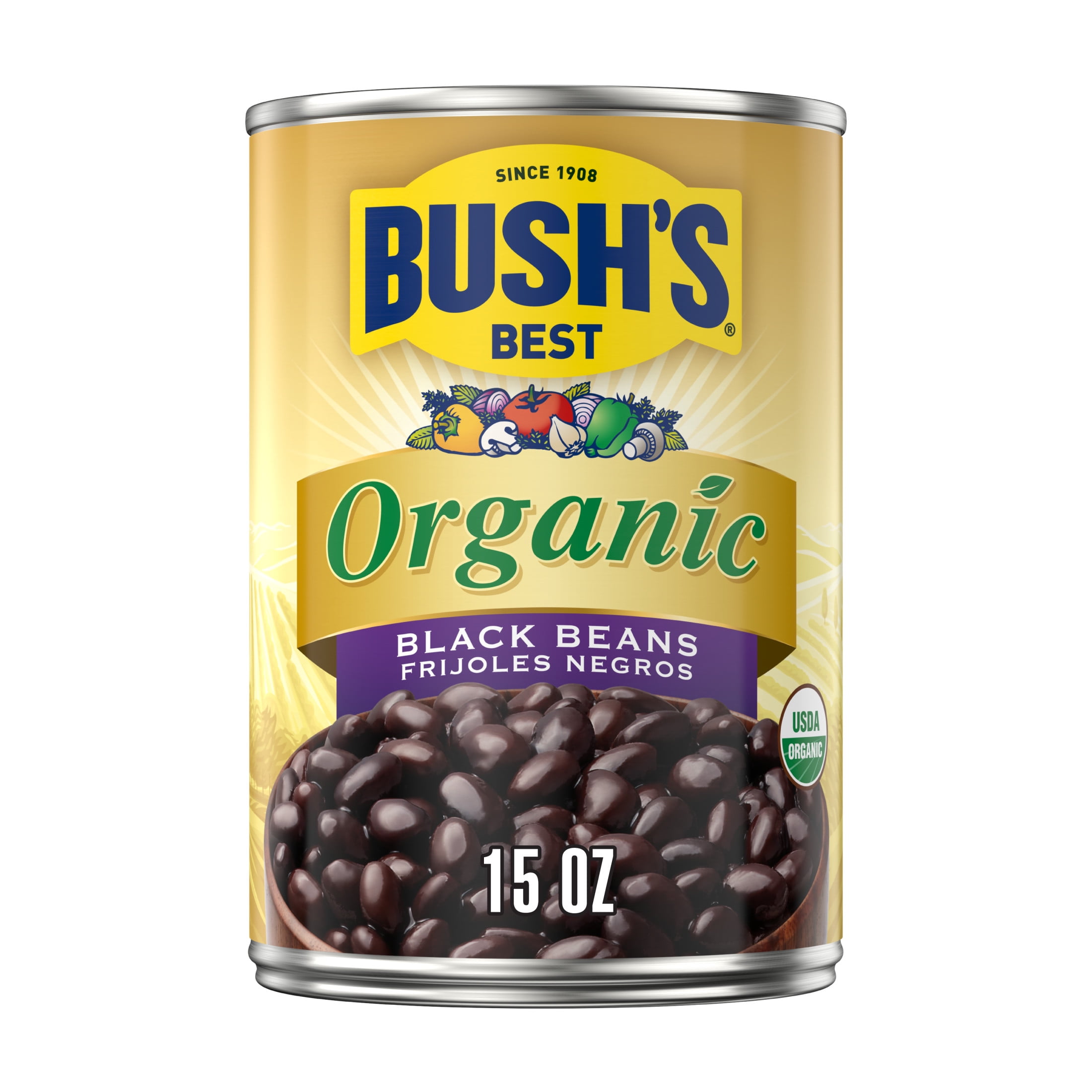 Bush's Organic Black Beans 15 oz - Walmart.com