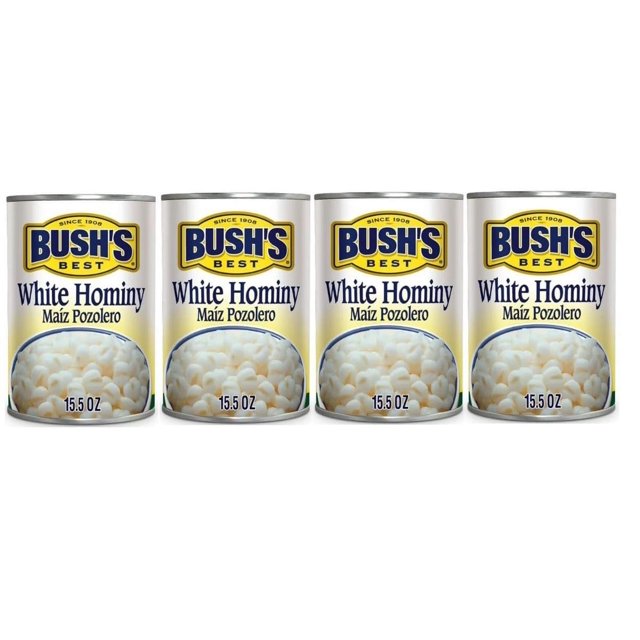 Bush's Best Original Hominy, 15oz Can, Pack of 4
