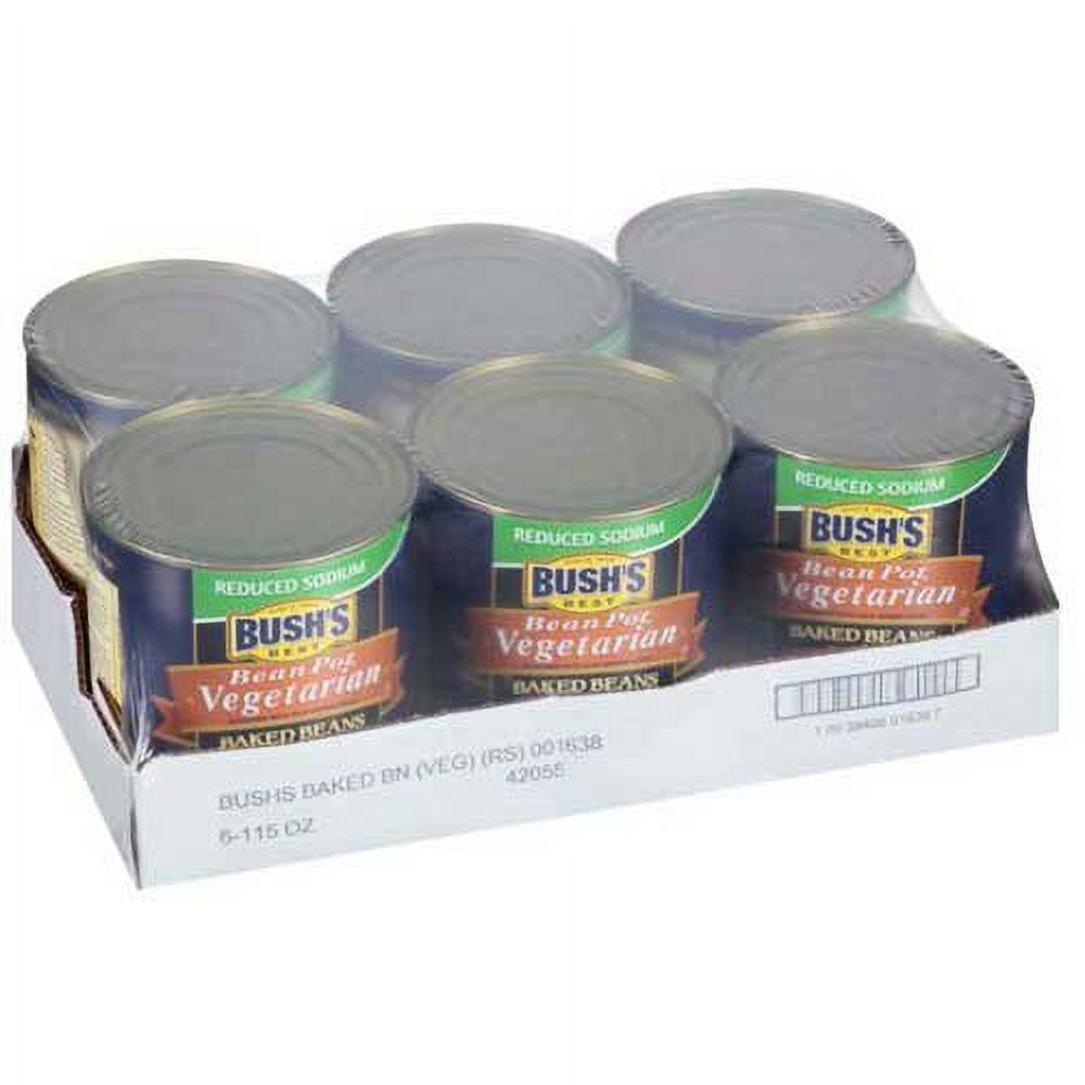 Bush's Best Reduced Sodium Bean Pot Vegetarian Baked Beans, 115 oz - Case of 6