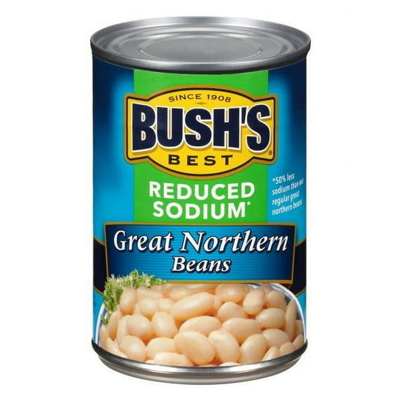 Bush's Best Reduced Sodium Great Northern Beans 15.8 oz, Pack of 4