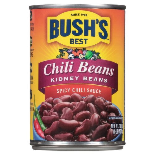 Bush's Best Spicy Chili Sauce Kidney Beans, 16 oz( pack of 1 )