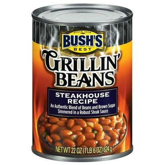 Bush's Best Steakhouse Recipe Grillin' Beans 22 oz (Pack of 8)