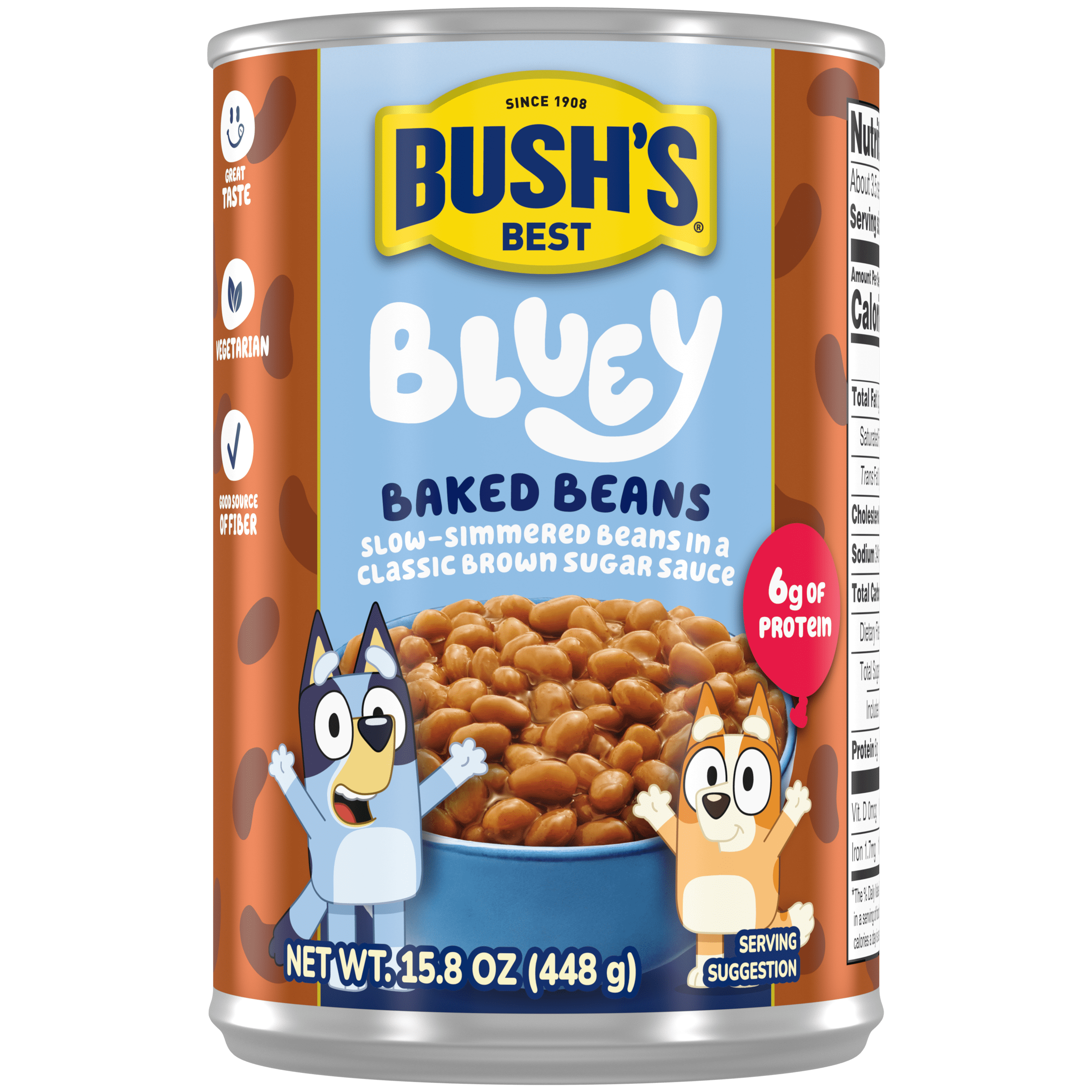 Bush's Bluey Baked Beans, Canned Beans, 15.8 oz Can