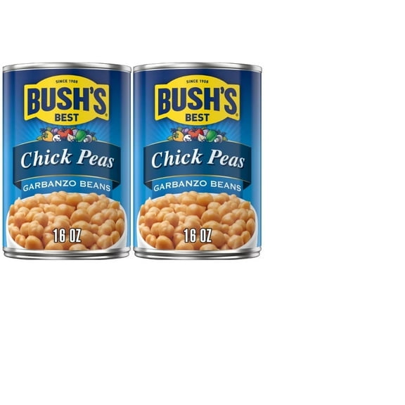 Bush's Canned Garbanzo Beans, Canned Chickpeas, 16 oz Can PACK OF 2