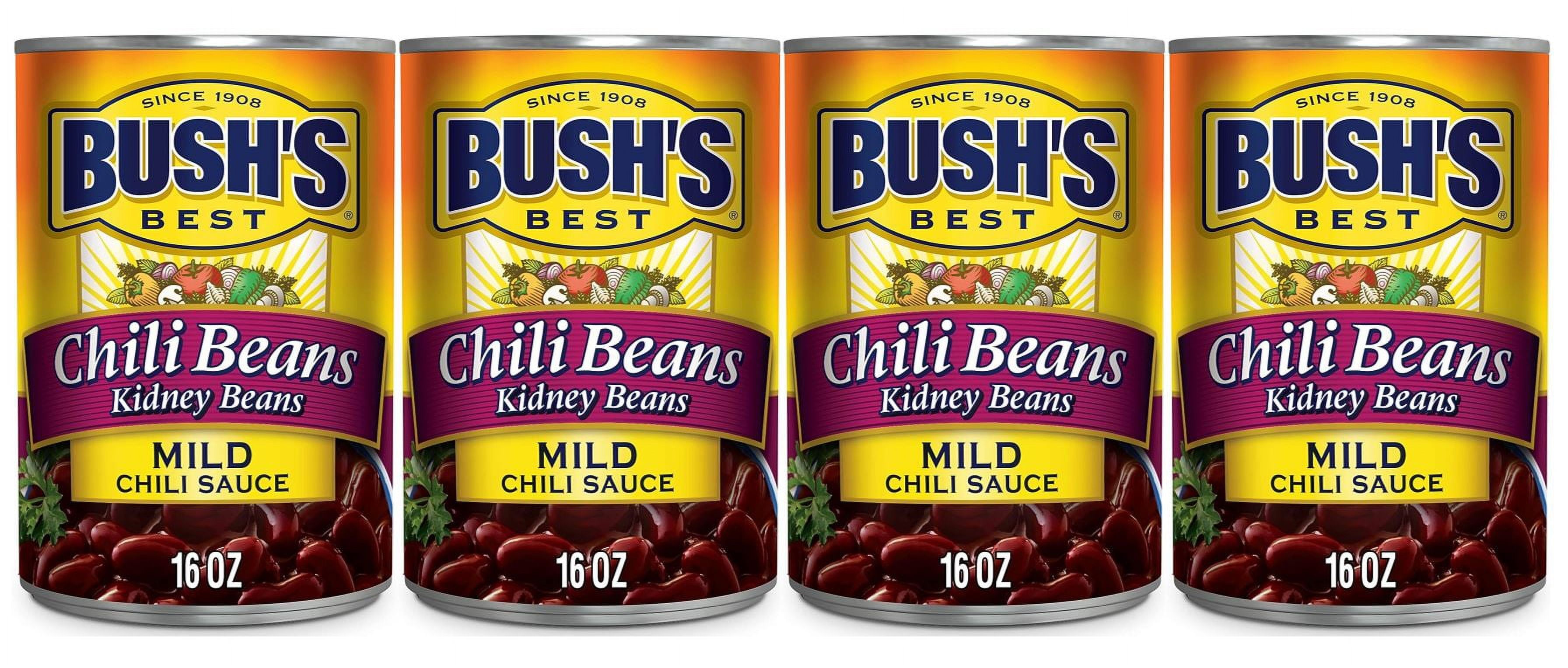 Bush's Chili Beans, Canned Kidney Beans in Mild Chili Sauce, 16 oz Can
