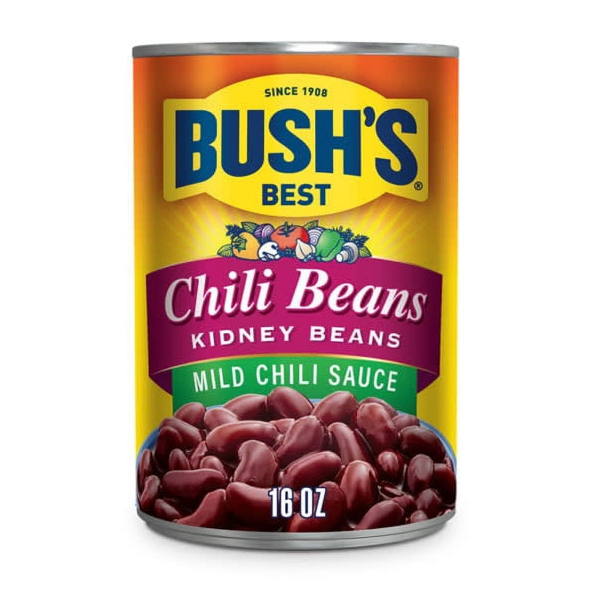 Bush's Chili Beans, Canned Kidney Beans in Mild Chili Sauce, 16 oz Can