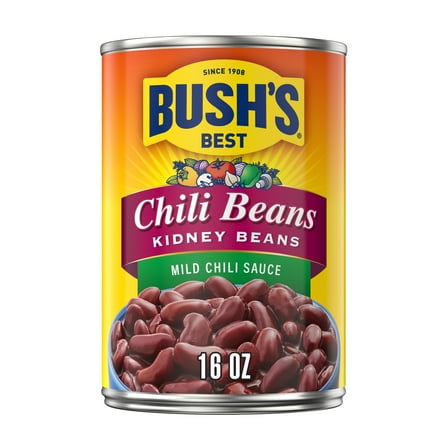 Bush's Chili Beans, Canned Kidney Beans in Mild Chili Sauce, 16 oz Can