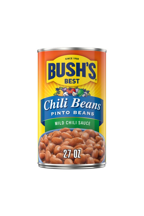 Chili Beans, Canned Pinto Beans in Mild Chili Sauce, 27 oz Can