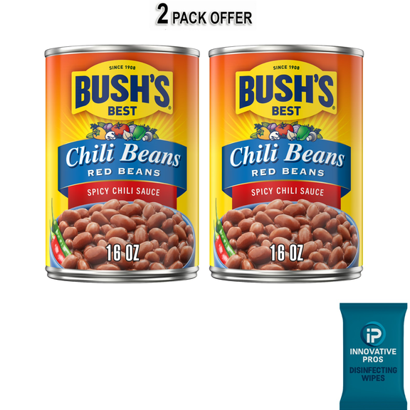 Bush's Chili Beans, Canned Red Beans in Hot Chili Sauce, 16 oz Can