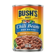 Bush's Chili Beans, Canned Red Beans in Medium Chili Sauce, 16 oz Can
