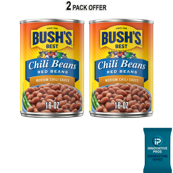 Bush's Chili Beans, Canned Red Beans in Medium Chili Sauce, 16 oz Can