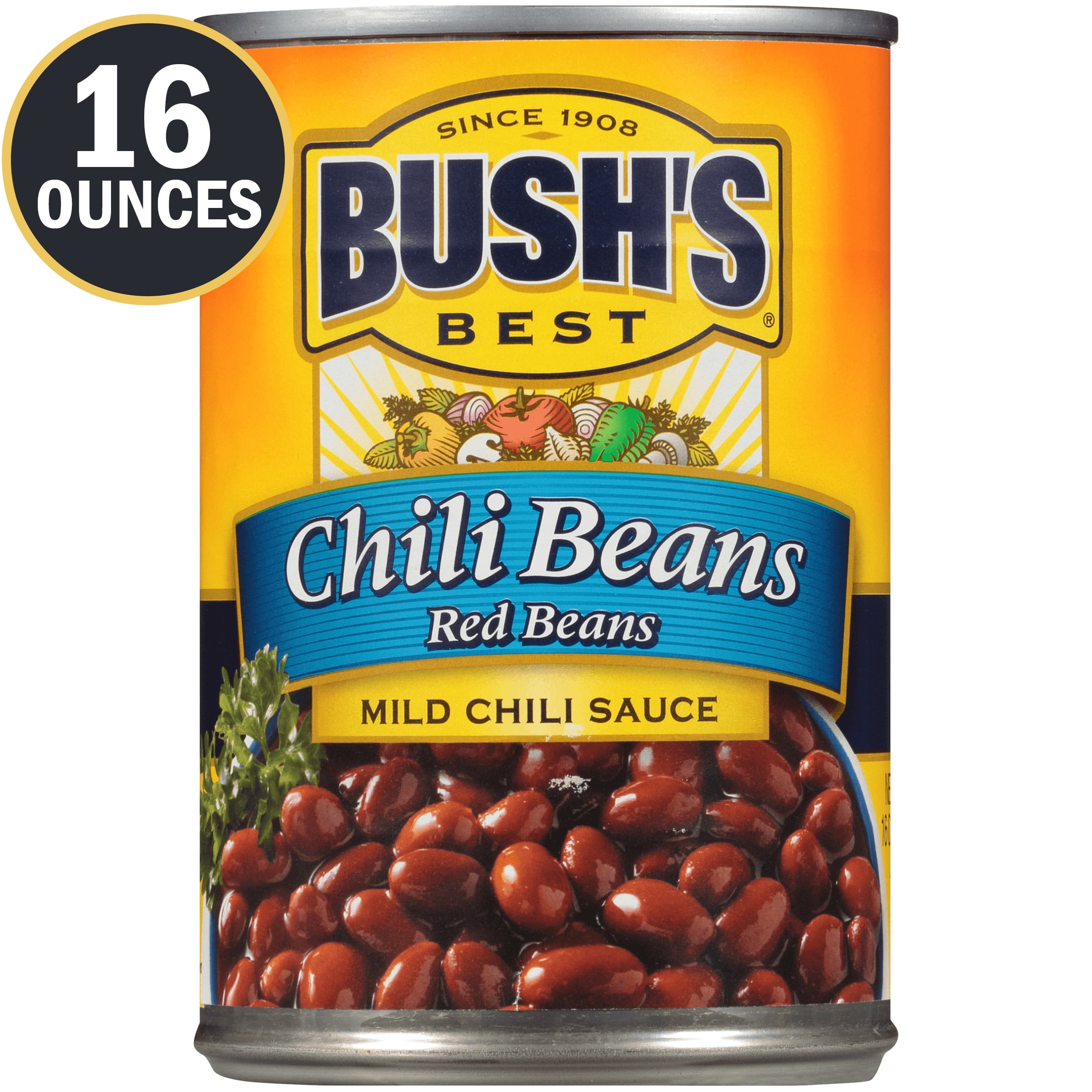 Bush's Chili Beans, Canned Red Beans in Mild Chili Sauce, 16 oz Can ...