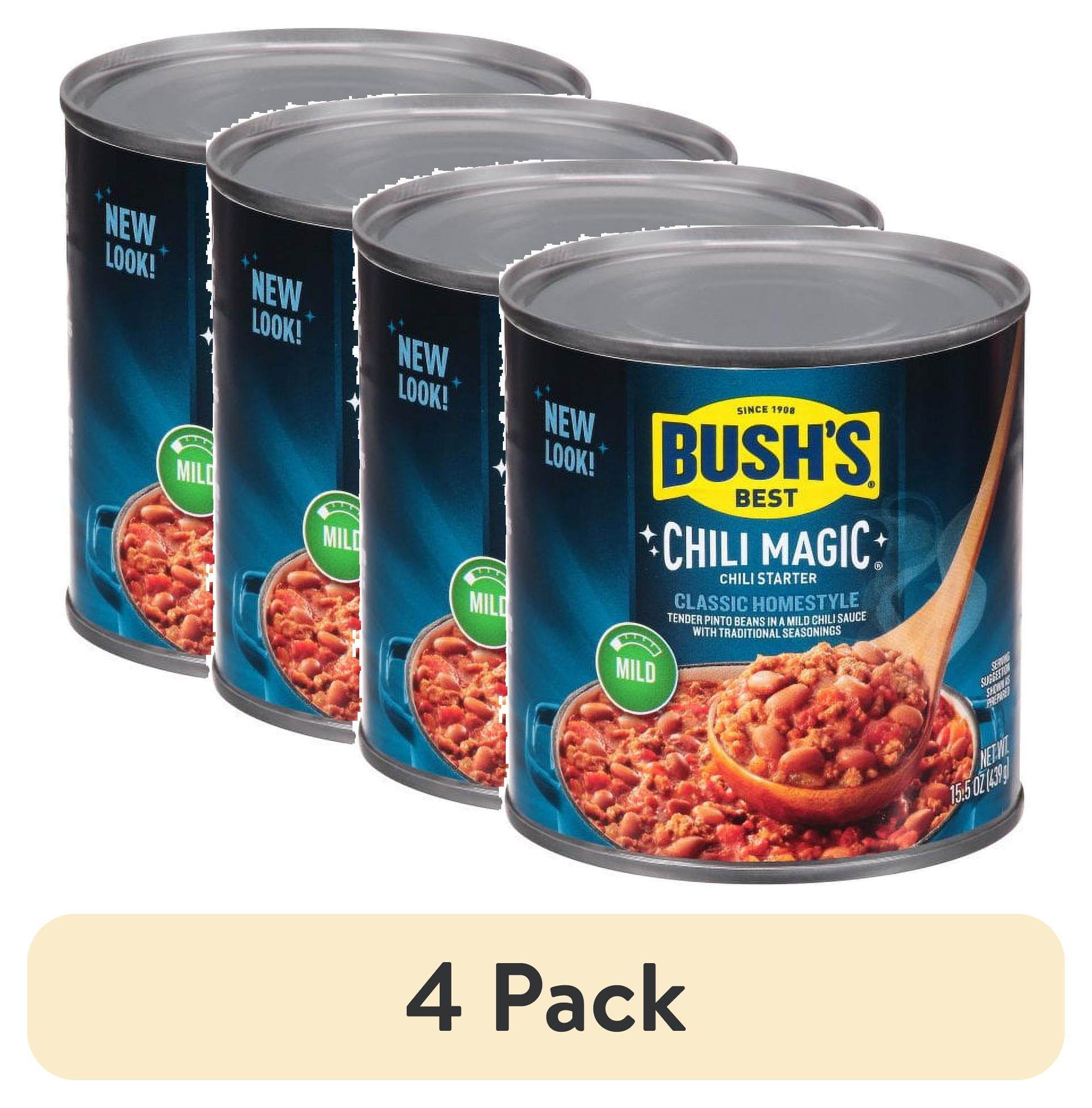 BUSH'S BEST Canned Chili Magic Chili Beans Starter Traditional Recipe (Pack  of 12), Source of Plant Based Protein and Fiber, Low Fat, Gluten Free