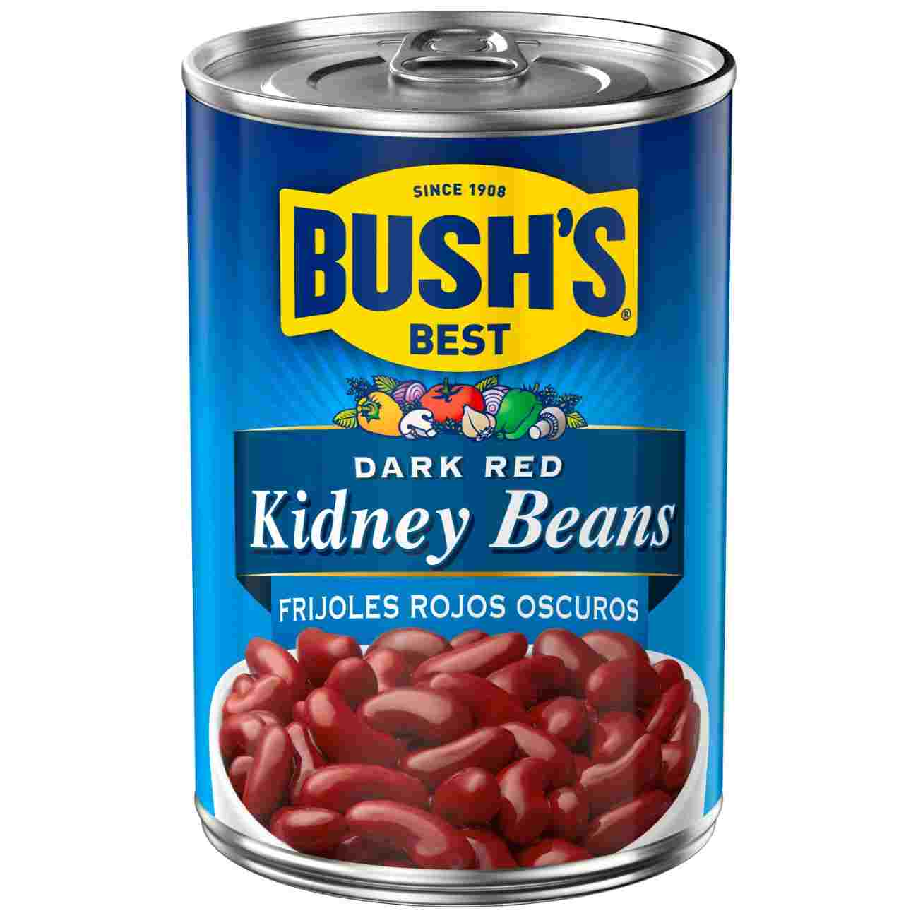 Bush's Dark Red Kidney Beans Canned Beans with Pop-Top Lid, 15.5 oz Can